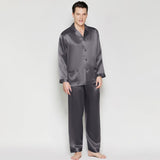 Silk Pajama Set for Men Classic 100% Mulberry Luxury Men Silk Nightwear - DIANASILK