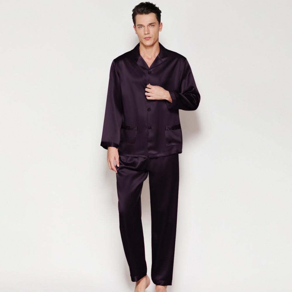 Silk Pajama Set for Men Classic 100% Mulberry Luxury Men Silk Nightwea –  DIANASILK
