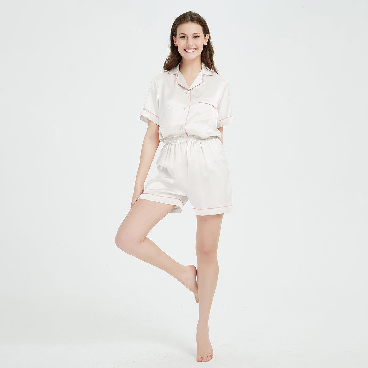 Silk Pajamas Shorts Set for Women silk pajamas nightwear - DIANASILK