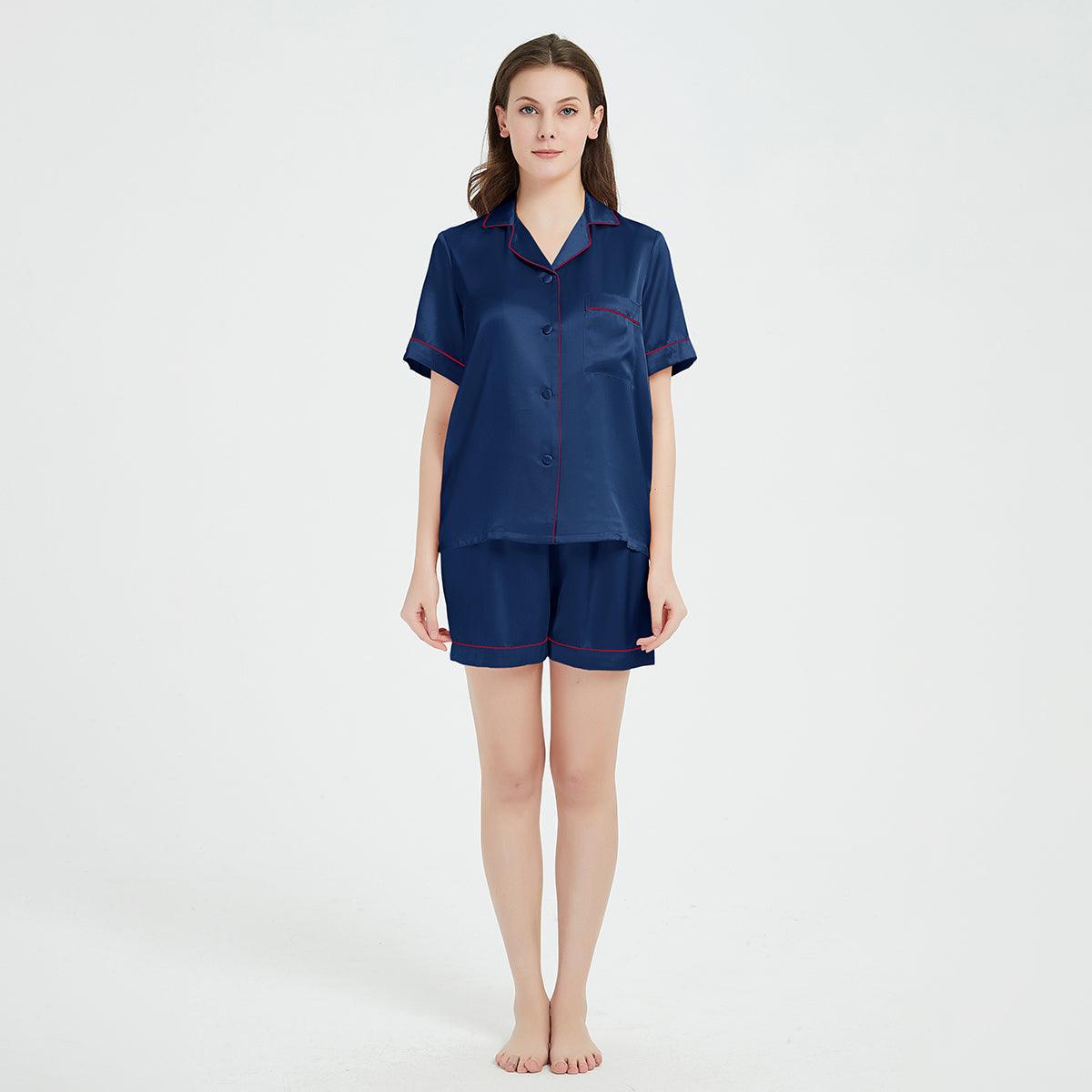 Silk Pajamas Shorts Set for Women silk pajamas nightwear - DIANASILK