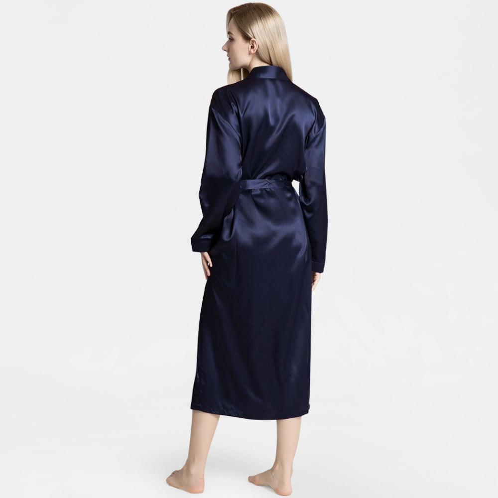 Silk Robe Back Silk Robe for Women 100% Long Silk Robes – DIANASILK