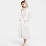 Silk Robe for Women 100% Mulberry Silk 22 Momme Luxurious Long Self-tie Belt Silk Robes - DIANASILK
