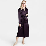 Silk Robe for Women 100% Mulberry Silk 22 Momme Luxurious Long Self-tie Belt Silk Robes - DIANASILK