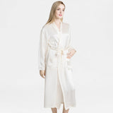 Silk Robe for Women 100% Mulberry Silk 22 Momme Luxurious Long Self-tie Belt Silk Robes - DIANASILK