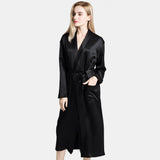 Silk Robe for Women 100% Mulberry Silk 22 Momme Luxurious Long Self-tie Belt Silk Robes - DIANASILK