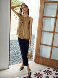 Simple Grade 6A 22MM Sleeveless Straight Fit Top Blend Silk Press Crease Silk Shirt