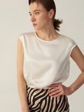Simple Pure 100% 22mm Mulberry Silk Grade 6a Camiseta de seda sin mangas para mujer