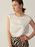 Simple Pure 100 % 22 mm Maulbeerseide Grade 6a Ärmelloses Seiden-T-Shirt für Frauen