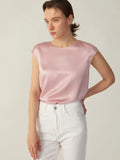 Simple Pure 100% 22mm Mulberry Silk Grade 6a Camiseta de seda sin mangas para mujer