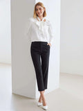 V Neck 100%  Silk Bow Tie Neck Top Jasmine Blouse Long Sleeves Silk Top
