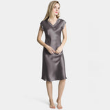 V Neck 22 Momme Mulberry  Silk Nightgowns for Women - DIANASILK
