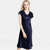 V Neck 22 Momme Mulberry  Silk Nightgowns for Women - DIANASILK