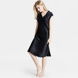 V Neck 22 Momme Mulberry  Silk Nightgowns for Women - DIANASILK