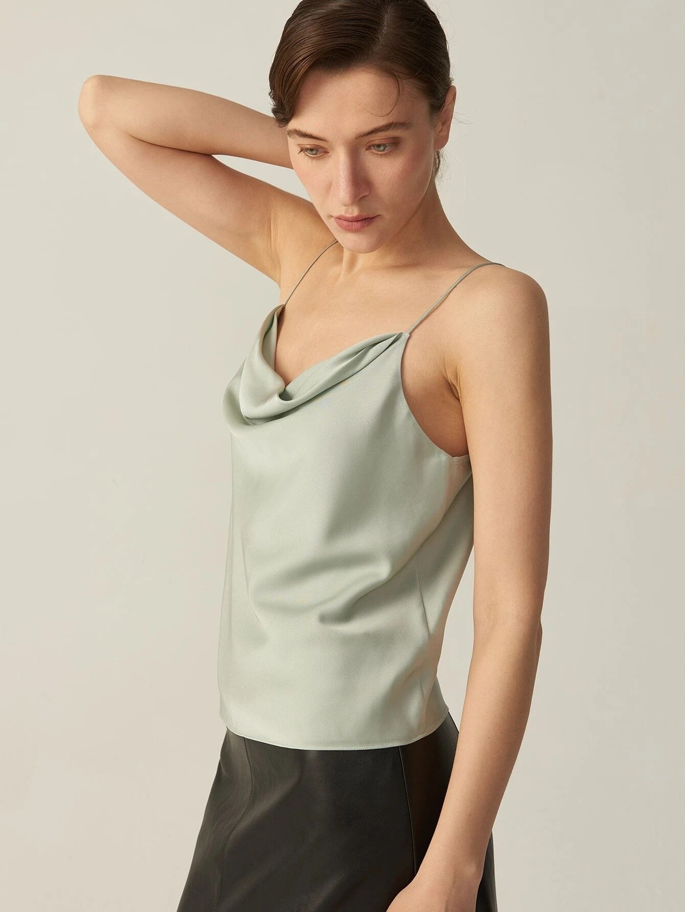 V Neck Sling Silk Grade 6A 22mm Stretchable Sleeveless Silk Top Silk Shirt