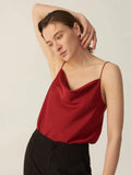 Seidenhemd mit V-Ausschnitt, Güteklasse 6A, 22 mm, dehnbar, ärmelloses Seidenoberteil