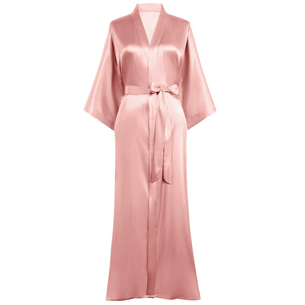 Women Long V Neckline Silk Kimono Robe DIANASILK Women Long V Neckline Silk Kimono Robe DIANASILK