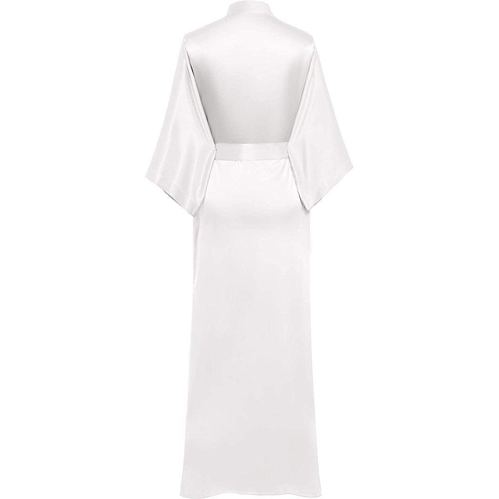 V Neckline Silk Full Length Silk Kimono Robe for Women - DIANASILK