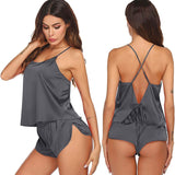 Women Silk Camisole Set Shorts Sexy Lingerie Cami Silk Sleepwear - DIANASILK