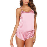 Women Silk Camisole Set Shorts Sexy Lingerie Cami Silk Sleepwear - DIANASILK