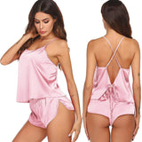 Women Silk Camisole Set Shorts Sexy Lingerie Cami Silk Sleepwear - DIANASILK