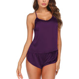 Women Silk Camisole Set Shorts Sexy Lingerie Cami Silk Sleepwear - DIANASILK
