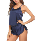 Women Silk Camisole Set Shorts Sexy Lingerie Cami Silk Sleepwear - DIANASILK