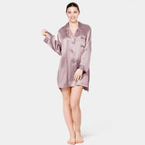 Women Silk Nightshirt Long Sleeve  Real Mulberry Silk Sexy Silk Ladies Nightgowns - DIANASILK