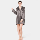 Women Silk Nightshirt Long Sleeve  Real Mulberry Silk Sexy Silk Ladies Nightgowns - DIANASILK