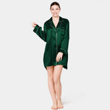 Women Silk Nightshirt Long Sleeve  Real Mulberry Silk Sexy Silk Ladies Nightgowns - DIANASILK