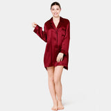 Women Silk Nightshirt Long Sleeve  Real Mulberry Silk Sexy Silk Ladies Nightgowns - DIANASILK