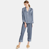 Women Silk Pajamas Long Sleeve Two-piece Sleepwear Pure Silk Pajama Set - DIANASILK