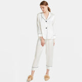 Women Silk Pajamas Long Sleeve Two-piece Sleepwear Pure Silk Pajama Set - DIANASILK