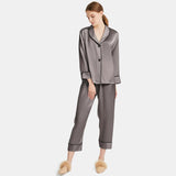 Women Silk Pajamas Long Sleeve Two-piece Sleepwear Pure Silk Pajama Set - DIANASILK
