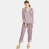 Women Silk Pajamas Long Sleeve Two-piece Sleepwear Pure Silk Pajama Set - DIANASILK