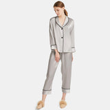 Women Silk Pajamas Long Sleeve Two-piece Sleepwear Pure Silk Pajama Set - DIANASILK