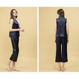 Women Silk Pajamas Set Sleeveless Luxury Silk SLeepwear - DIANASILK