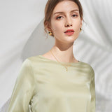 Womens 100% Mulberry Silk Blouse 22Momme Silk Top Long Sleeves Silk Shirt - DIANASILK