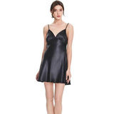Women's 100% Pure Silk Nightgown with Adjusted Strap Ladies Sexy Deep Neck Nightdress - DIANASILK