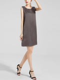 Robe débardeur basique en soie 100% soie à col rond pour femme
