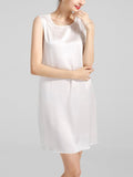 Robe débardeur basique en soie 100% soie à col rond pour femme