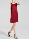 Robe débardeur basique en soie 100% soie à col rond pour femme