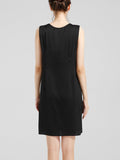 Robe débardeur basique en soie 100% soie à col rond pour femme