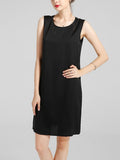Robe débardeur basique en soie 100% soie à col rond pour femme