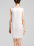 Robe débardeur basique en soie 100% soie à col rond pour femme