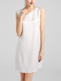 Robe débardeur basique en soie 100% soie à col rond pour femme