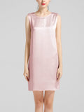 Robe débardeur basique en soie 100% soie à col rond pour femme