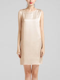 Robe débardeur basique en soie 100% soie à col rond pour femme