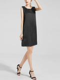 Robe débardeur basique en soie 100% soie à col rond pour femme