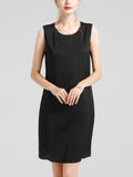 Robe débardeur basique en soie 100% soie à col rond pour femme