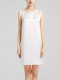 Robe débardeur basique en soie 100% soie à col rond pour femme